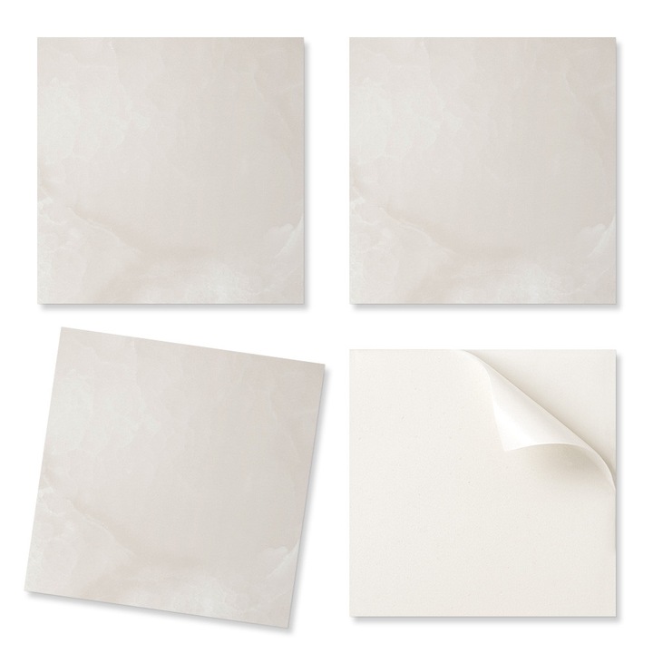 PVC öntapadós csempe csomag, finom márvány textúra, 20x20x20 cm