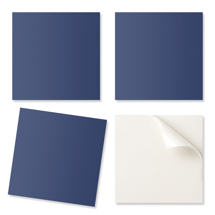 Placi decorative autocolante Coloray, set 4 buc, albastru, 50x50cm, 1.6mm