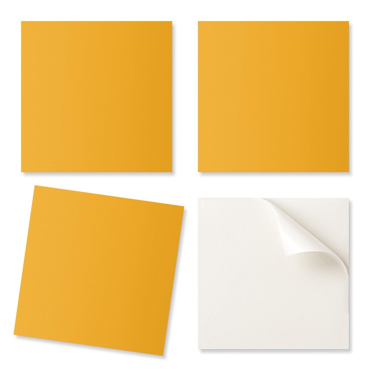 Placi decorative Coloray set 4, 50x50cm, galben, rezistente la umiditate