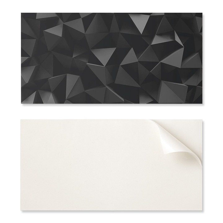 Set de placi de vinil, Coloray, 3D, 10 buc, 40x20cm, negru