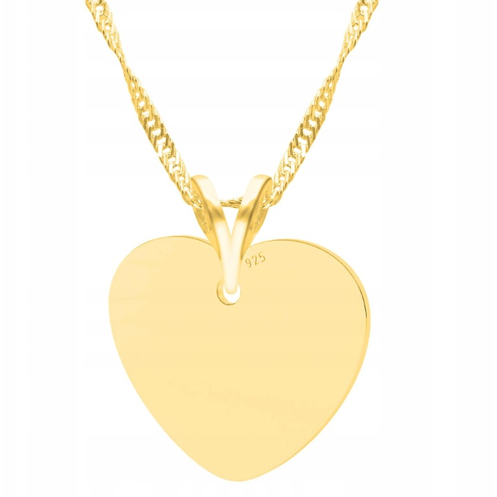 Colier din argint 925 cu inima, Larezo, 52cm + 3cm, design elegant, cutie de bijuterii inclusa