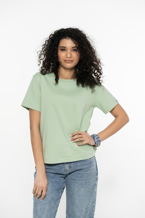 Hermosa, Tricou din bumbac Iris, Verde pal