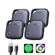 Tracker Android si iOS Bluetooth UGREEN® FineTrack Duo Smart Tag AirTag Bluetooth, Set 4 buc dispozitiv anti-pierdere cu localizare Globala, USB-C Rechargeable, Compatibil Apple Find My si Google Find My Device, Alarma 100dB