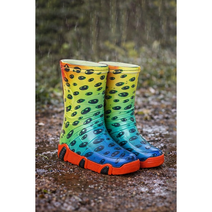 Cizme copii Zetpol impermeabile, talpă antiaderentă, multicolor, 24-25 EU