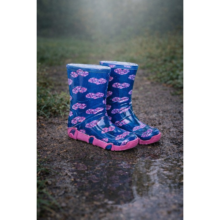 Cizme copii Zetpol, bleumarin, cauciuc, mărimea 23-24 EU