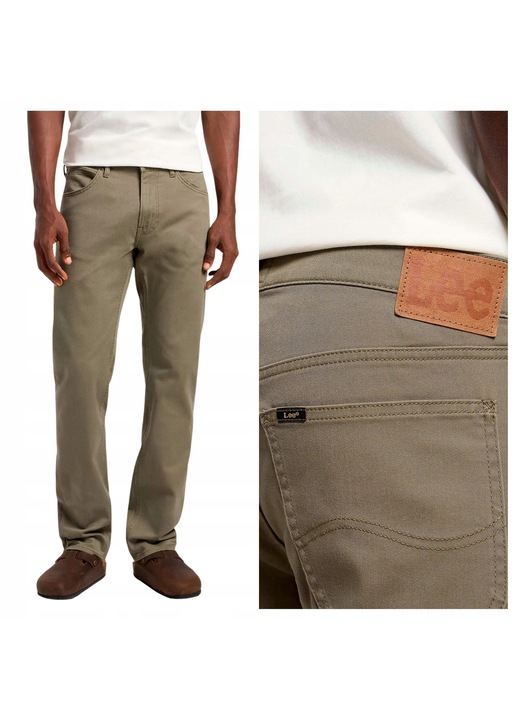 Blugi Barbati, Lee, Daren Zip Fly, Straight Fit, Talie Medie, Fermoar, 5 Buzunare, Lungi, Bumbac, Verde, Verde