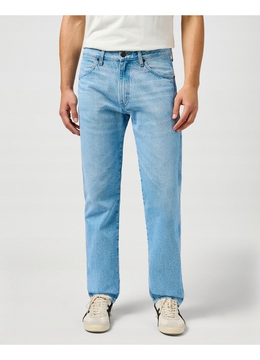 Ferfi farmer, Wrangler, Frontier, Egyenes szabas, Kozepes derek, 5 zseb, Cipzar, Hosszu, Pamut, Kek 441301, Kék