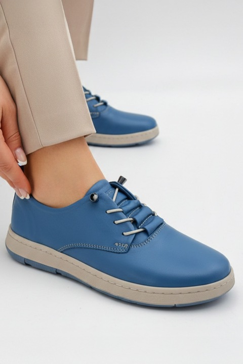 Pantofi dama casual piele naturala Solaris Albastru, Jeans