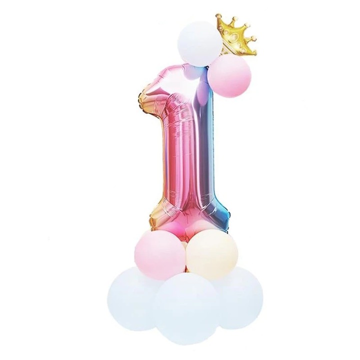 Комплект от 14 балона, IDei, номер 1, 81 см, многоцветен