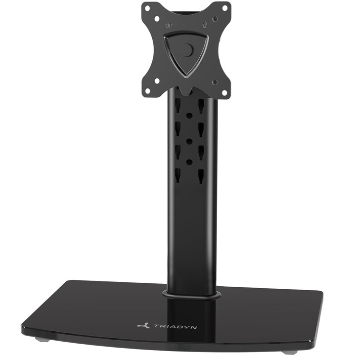Suport stand monitor 13-32" inch, Triadyn SoloBase C, Brat Reglabil, PIVOT, Pana la 15 kg, VESA, Organizator cabluri, Negru