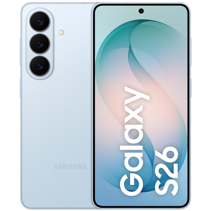 Смартфон Samsung Galaxy S26, Dual SIM, 12GB RAM, 256GB, 5G, Sky Blue