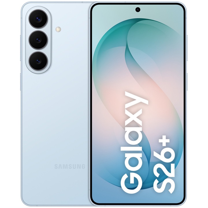 Смартфон Samsung Galaxy S26+, Dual SIM, 12GB RAM, 512GB, 5G, Sky Blue