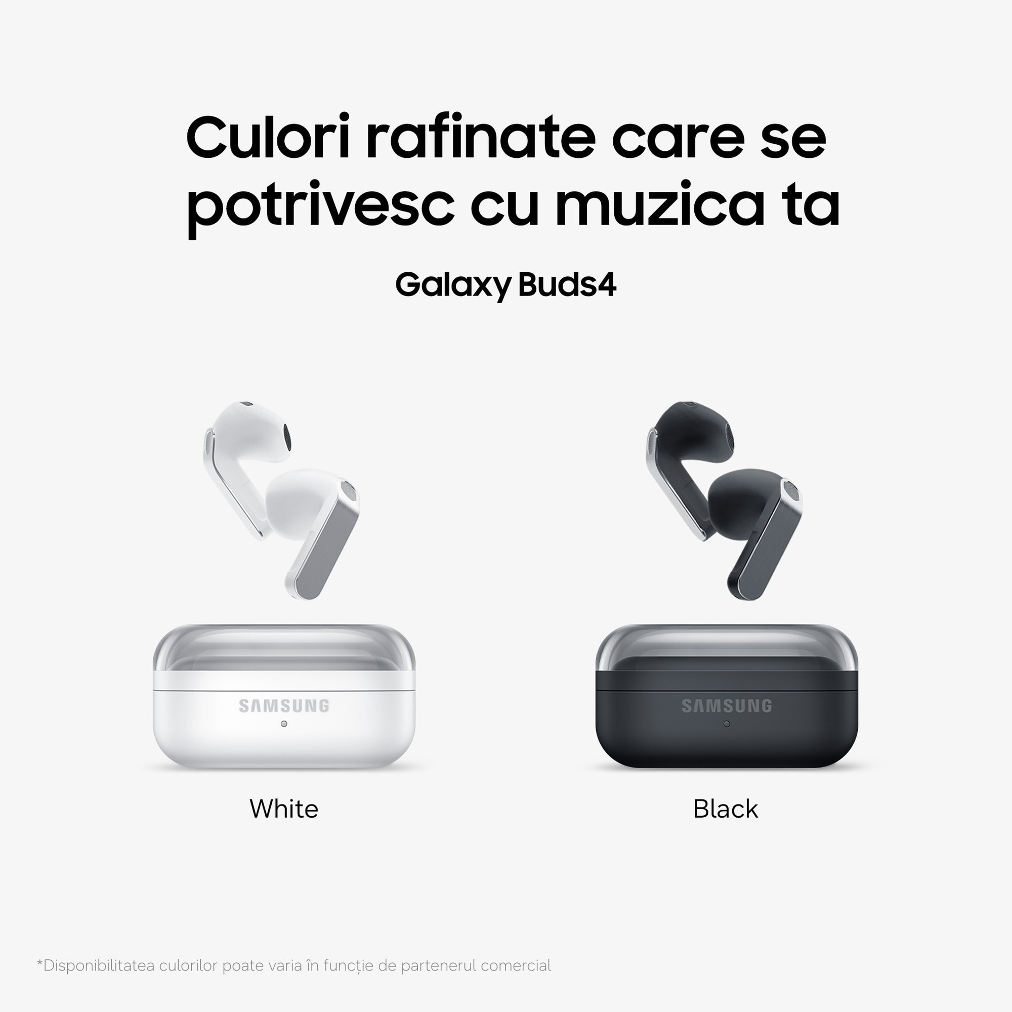 Casti bluetooth Samsung Galaxy Buds4, Black - eMAG.ro