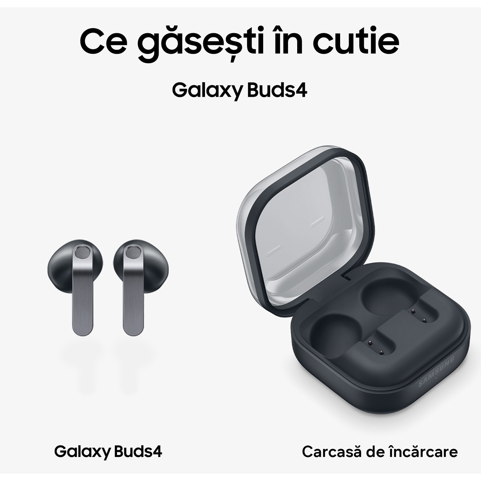 Casti bluetooth Samsung Galaxy Buds4, Black - eMAG.ro