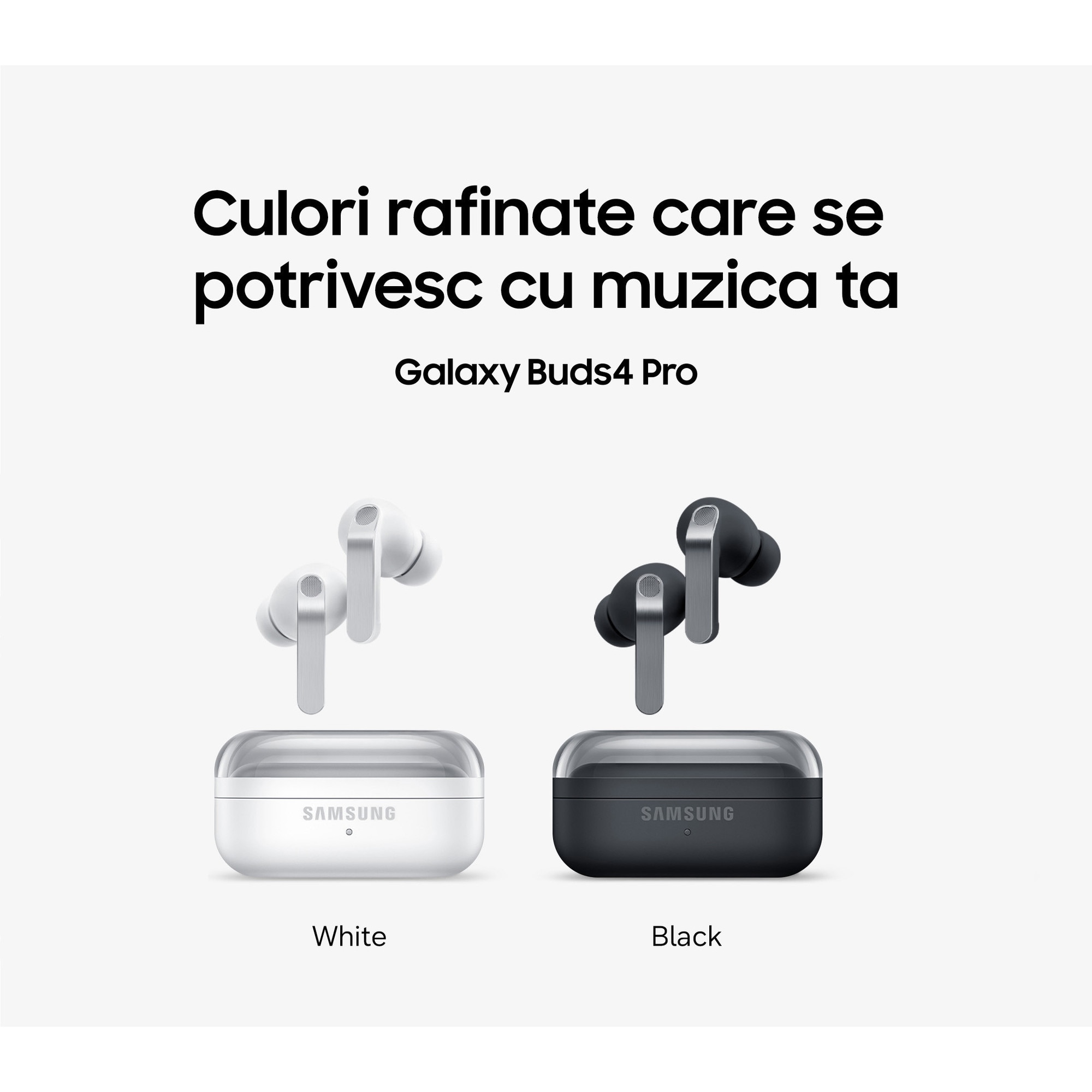 Casti bluetooth Samsung Galaxy Buds4 Pro, White - eMAG.ro