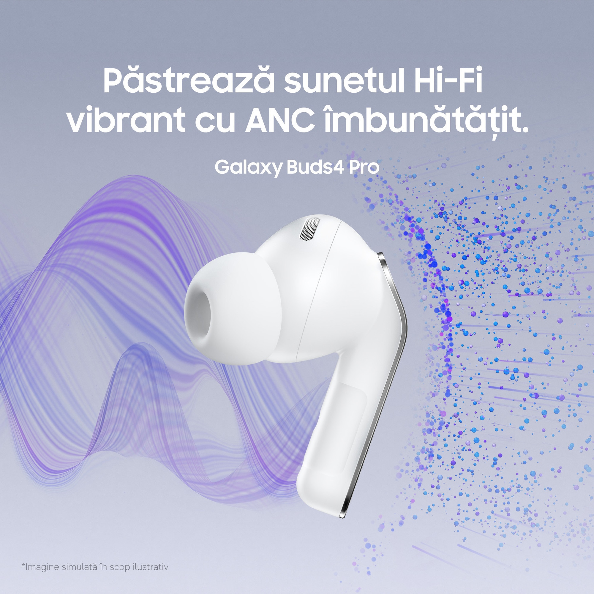 Casti bluetooth Samsung Galaxy Buds4 Pro, White - eMAG.ro