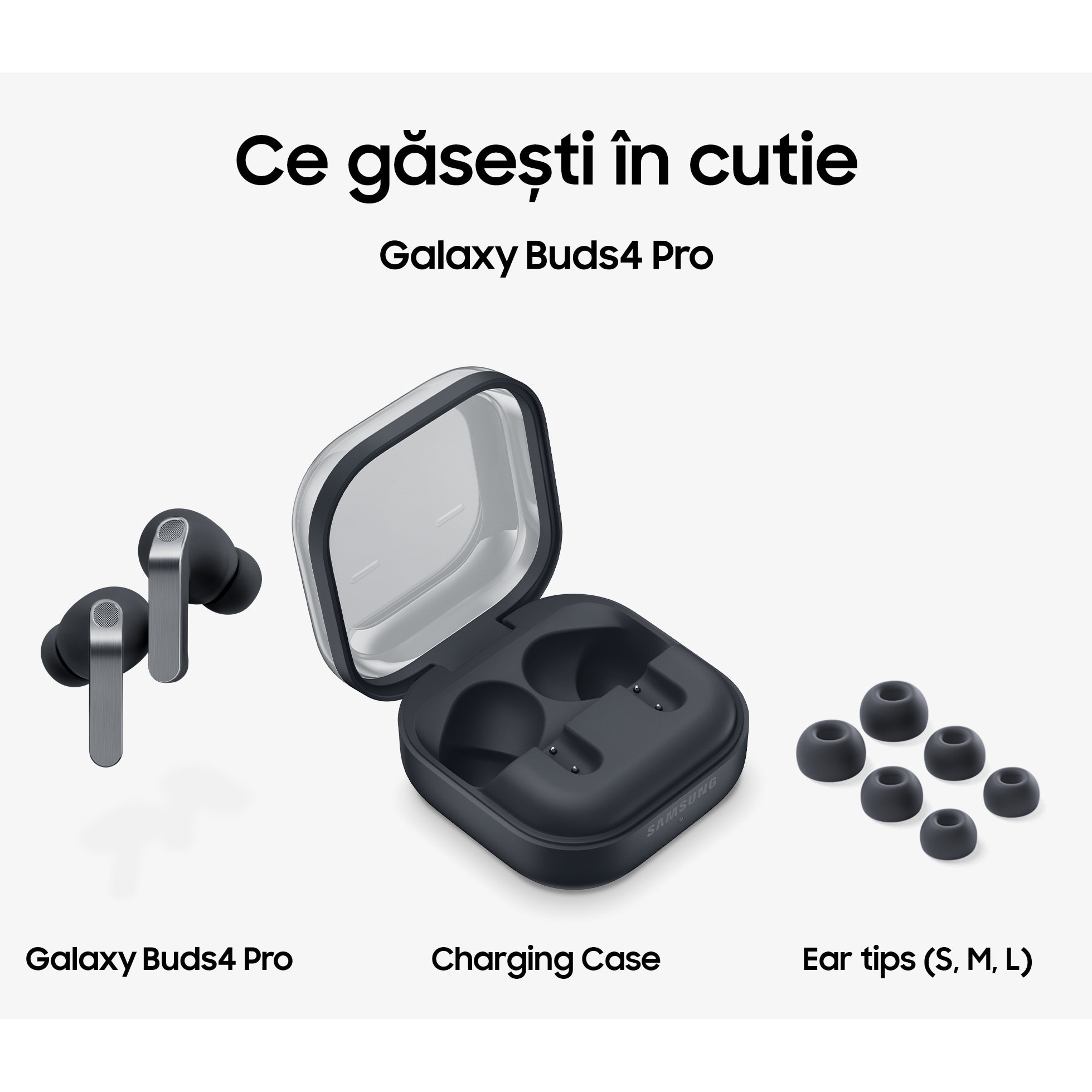 Casti bluetooth Samsung Galaxy Buds4 Pro, Black - eMAG.ro Casti bluetooth Samsung Galaxy Buds4 Pro, Black - eMAG.ro