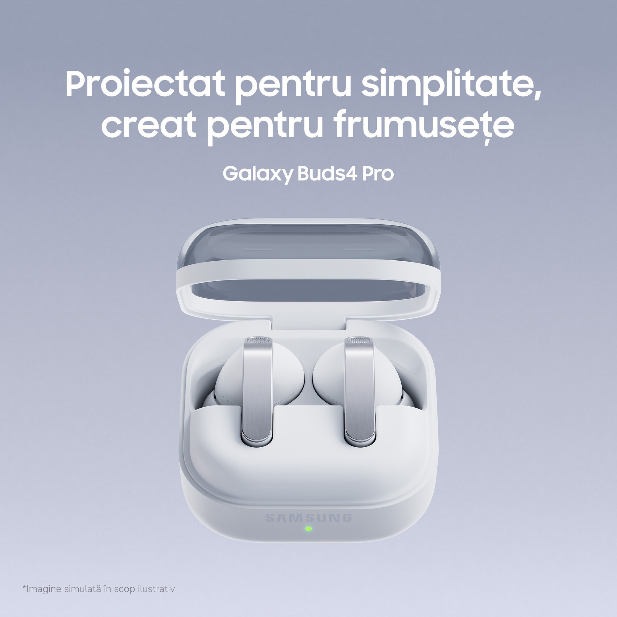 Casti bluetooth Samsung Galaxy Buds4 Pro, White - eMAG.ro