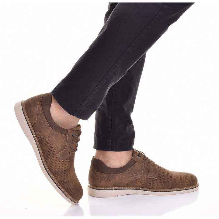 Pantofi barbati Martinus, eleganti, piele ecologica, maro, 42 EU