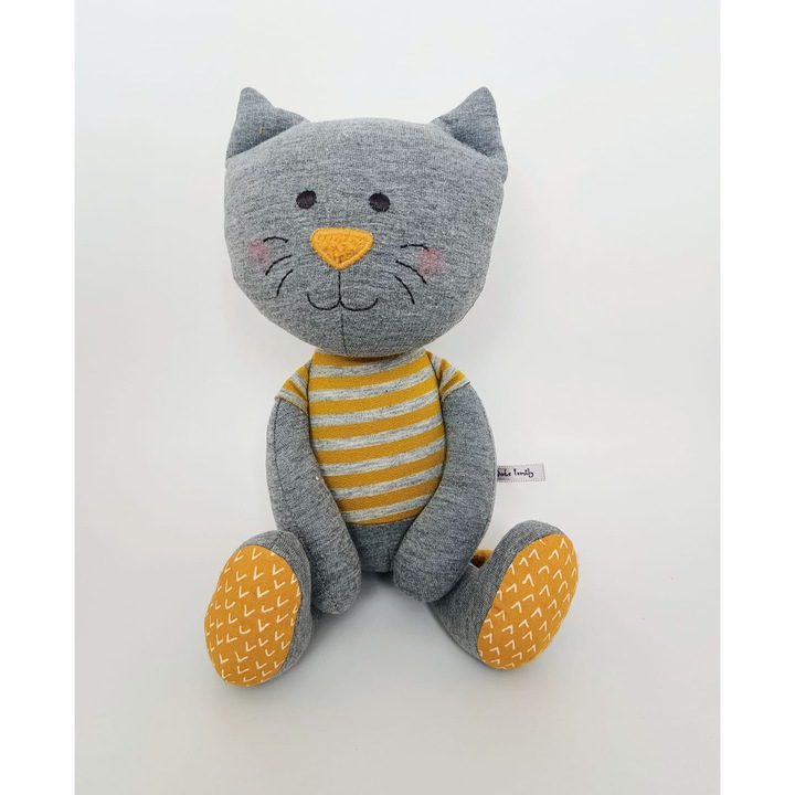 Текстилна котка, жълто-сив цвят, Little Dots Family