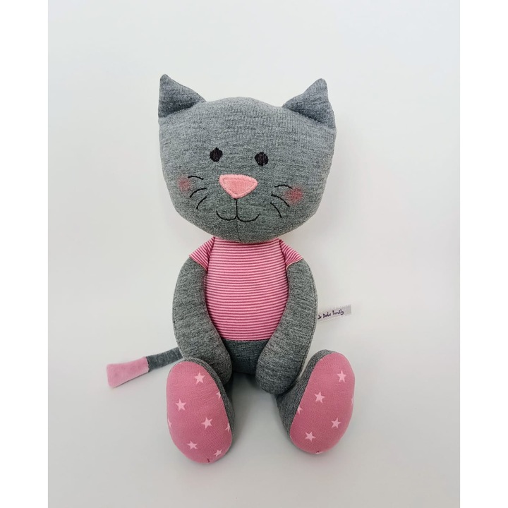 Motan din textil, culoare roz-gri, Little Dots Family