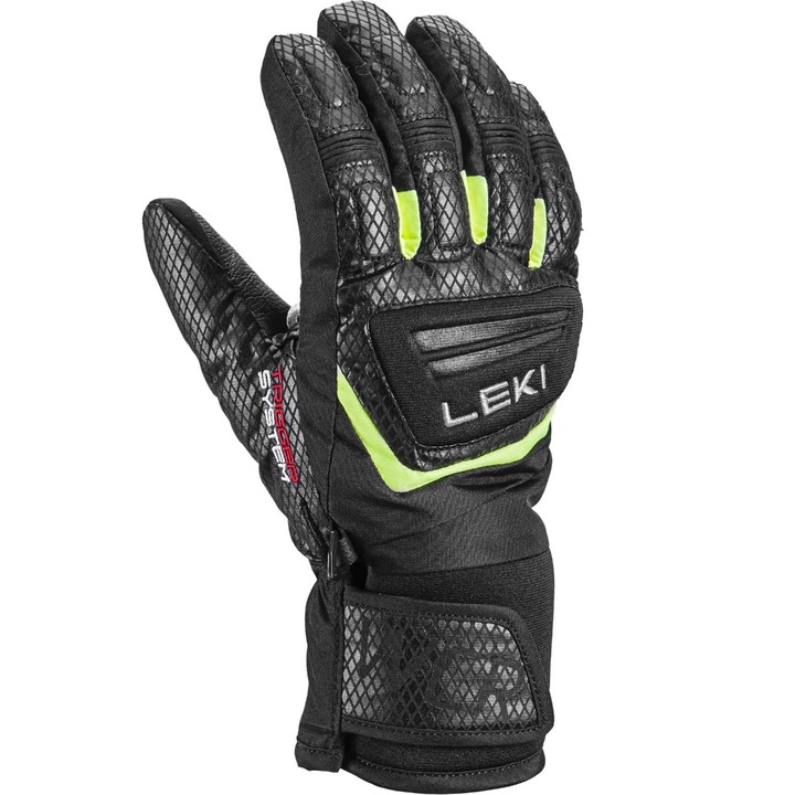 Leki WCR Team 3D gyermek síkesztyű 2025-Fekete/Lime-6