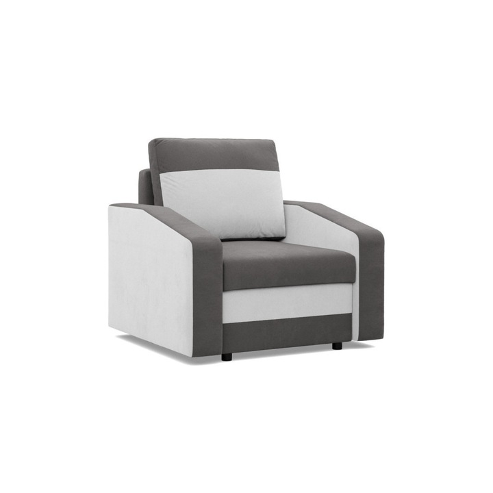 Hewlet fotel, szövet anyag, bonell töltet, szürke - fehér