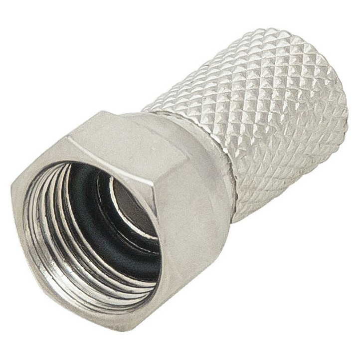 2838# Műholdvevő dugó "f" rg6/6.8mm magas, 20mm réz tömítéssel f-m10