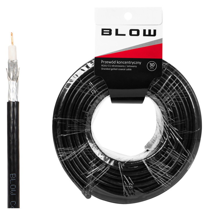 73-620# Koaxiális kábel rg6u cu 1.02 96x géllel töltött árnyékolású fekete