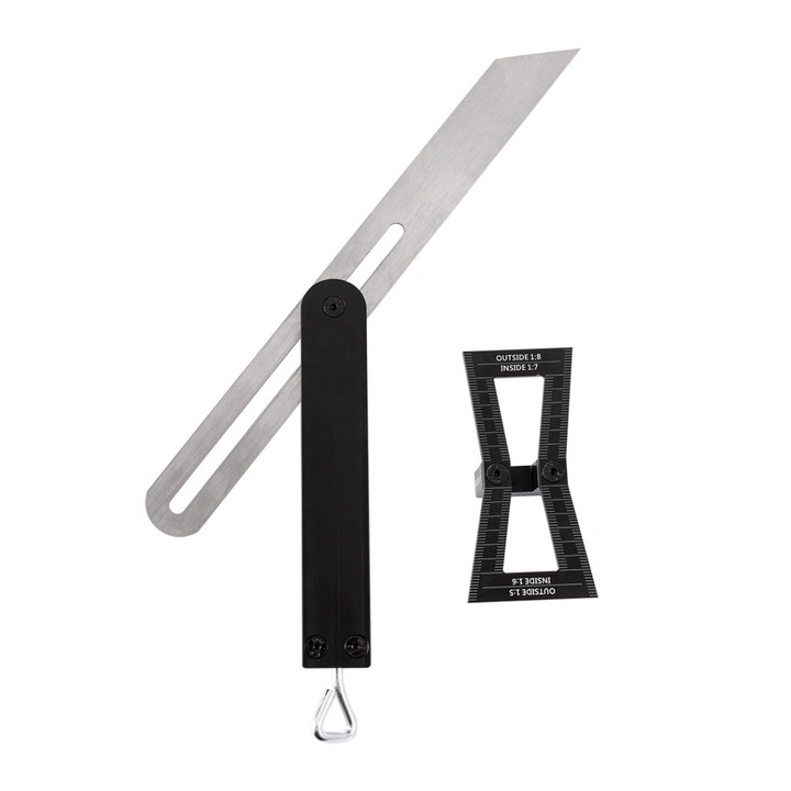 Echer și raportor reglabil, din oțel inoxidabil