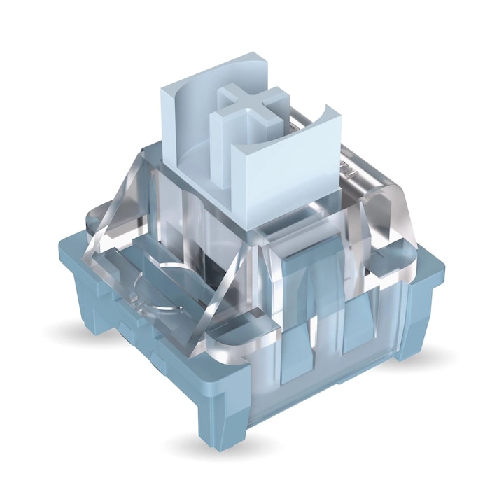 Switch-uri Blue Whale Mecanice Lineare Timebox – 3-Pin cu Tija Anti-Praf Dustproof Stem, Cursa Declansare 1.8±0.2mm, Compatibile Keycaps cu Stem +, Hot-Swappable pentru Tastaturi Gaming si Birou, Tactile Smooth, Montaj Usor fara Lipire