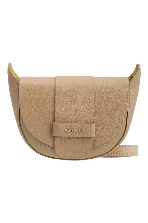 RYŁKO, Geanta crossbody din piele cu bareta detasabila, Bej deschis