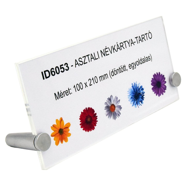 Asztali névtábla elegáns egyoldalas átlátszó 100x210mm