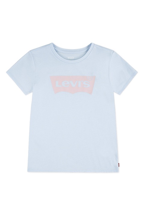 Levi's, Tricou din bumbac cu imprimeu logo Batwing, Albastru glaciar