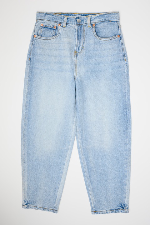 Levi's, Blugi baggy cu croiala barrel si talie inalta, Albastru pastel