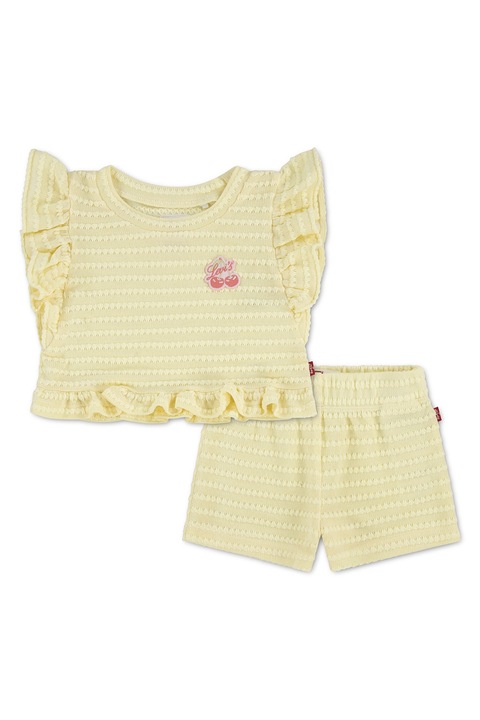 Levi's, Set de top si pantaloni scurti texturati - 2 piese, Galben