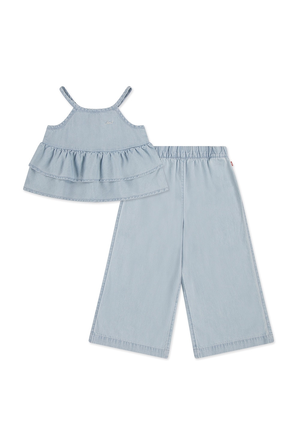 Levi's, Set de blugi si top din denim - 2 piese, Albastru prafuit, 92 CM