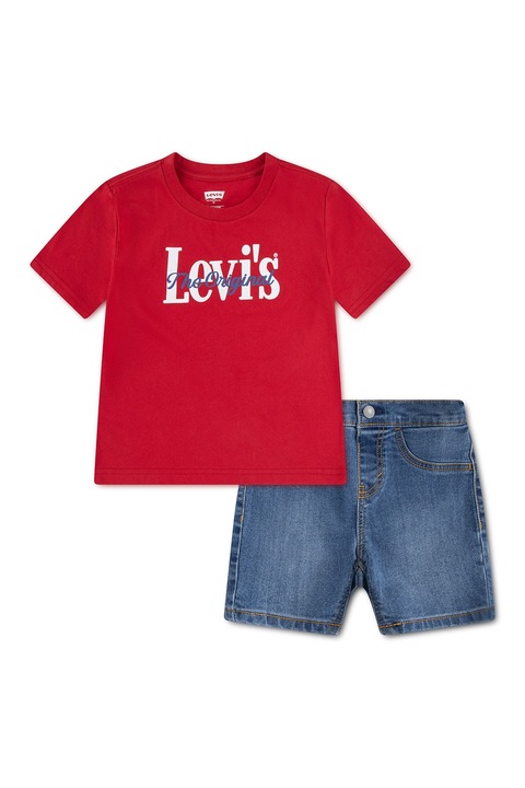 Levi's, Set de tricou si blugi - 2 piese, Rosu/Albastru