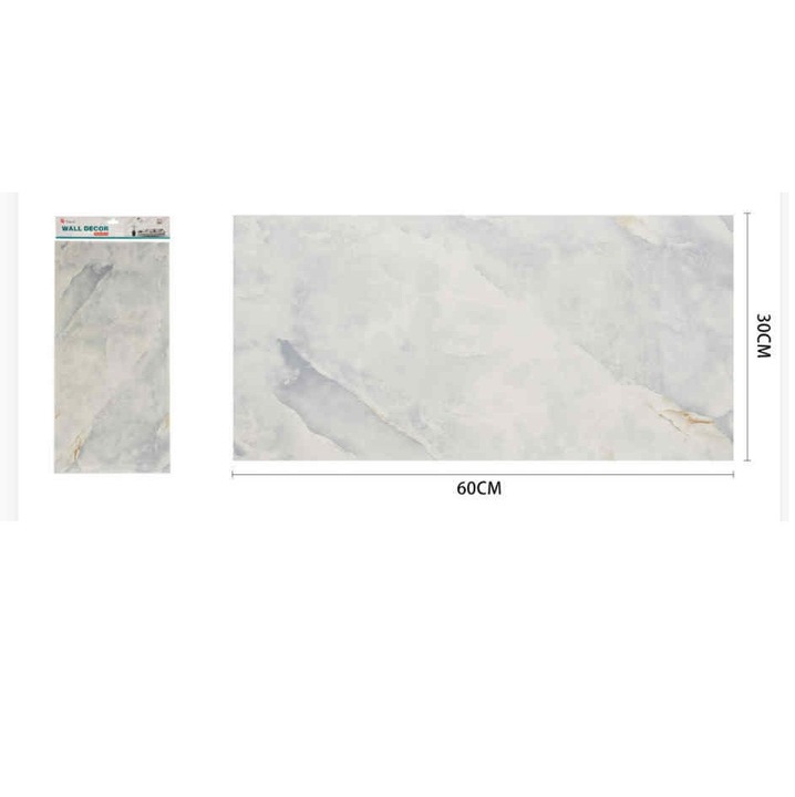 Látványos Kékes-Szürke Márványmintás Öntapadós Csempematrica 60cm x 30cm