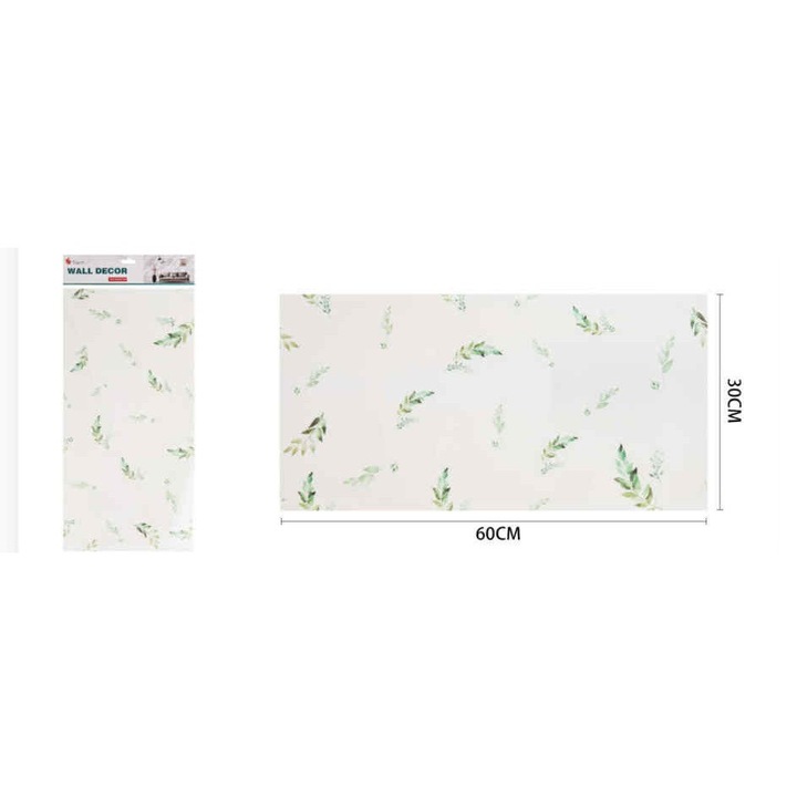 Üde Zöld Leveles Öntapadós Fali Dekoráció 60cm x 30cm