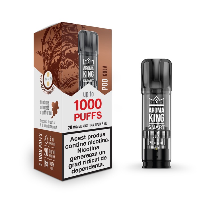 Cartus tigara electronica Aroma King, Cola, 20 mg, 1 set, 1000 pufuri, 2 ml