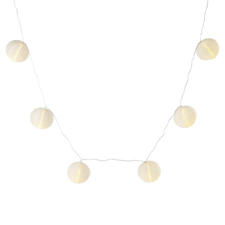 Ghirlanda LED, 20 lampioane, exterior, 14 m, alb