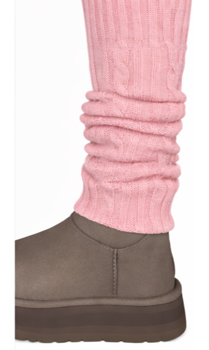 Jambiere tricotate Macrine's, 100% casmir, roz pal, marime universala