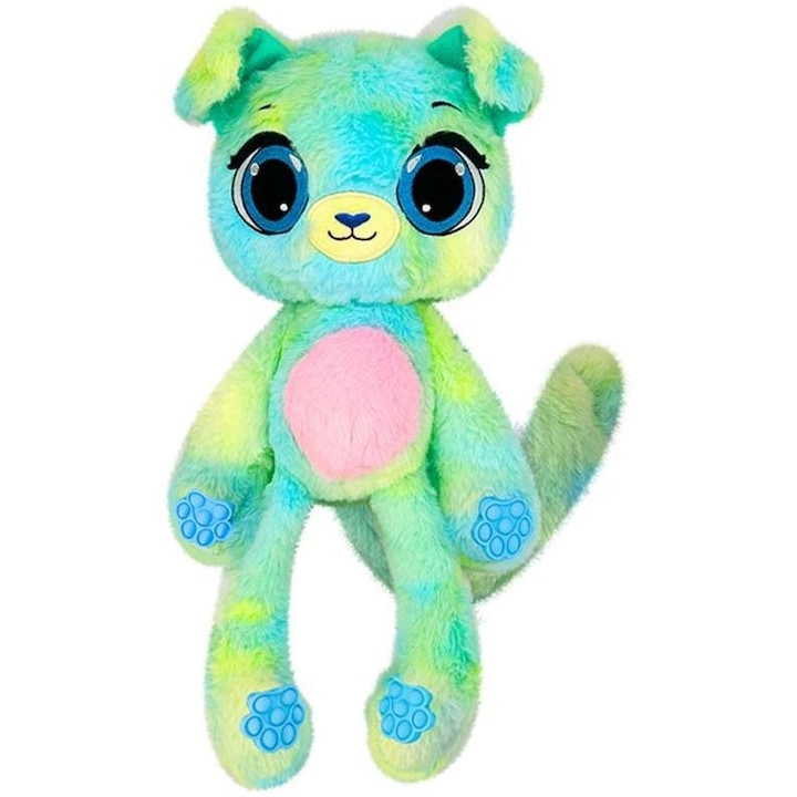 Noriel, Jucărie mini de pluș parfumata, Bubble Pops, Blueberry Bounce Puppy, 23 cm, mâini și picioare pop-it