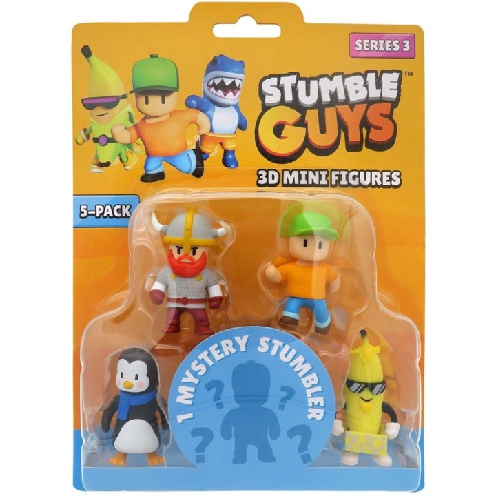 Noriel, Set 5 mini figurine Stumble Guys 3D, S3