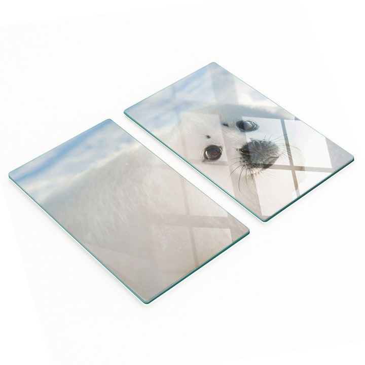 Tulup Dísztányér Készlet, Konyhai Üvegtányér, 2x30x52 cm, Csúszásmentes, Hőálló