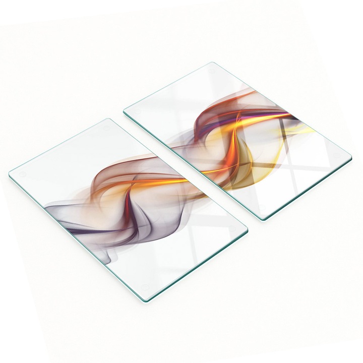 Set de 2 Tocatoare de bucatarie Tulup din Sticla Temperata 30x52cm, Antiderapante, Rezistente la Temperatura