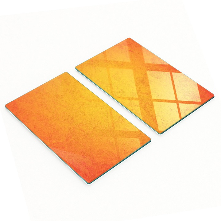 Set 2 Placi Decorative Tulup, Sticla Temperata, 2x30x52 cm, Antiderapante, Rezistente la Temperatura