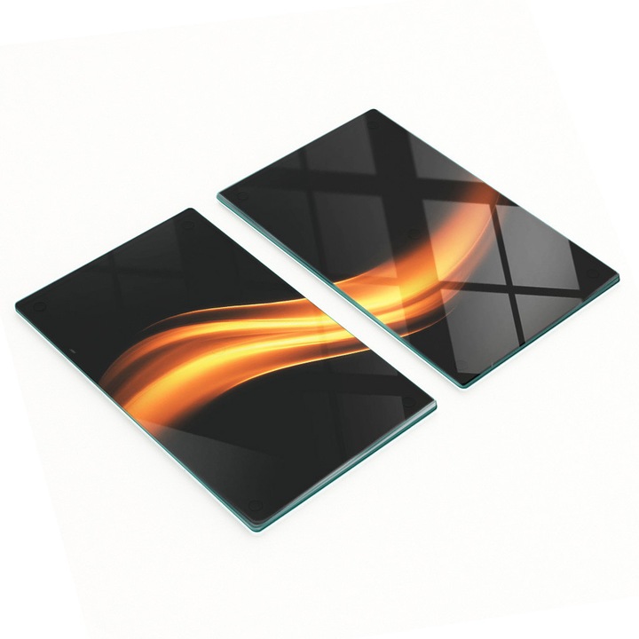 Set 2 Tocatoare de bucatarie din Sticla, Tulup, 2x30x52 cm, Antiderapante, Rezistente la Temperatura