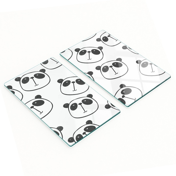 Tulup Dekorációs Üvegtábla Készlet, Konyhai Vágódeszka, 2x30x52 cm, Csúszásgátló, Hőálló